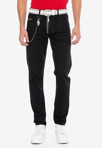 CIPO & BAXX Regular Jeans 'CD675' in Zwart: voorkant
