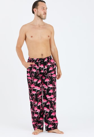 Lousy Livin Pyjamahose 'Flamingo' in Schwarz