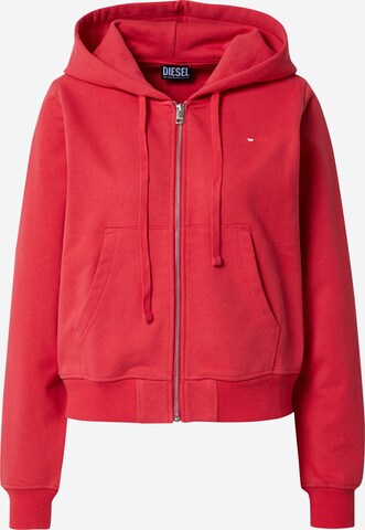 DIESEL Zip-Up Hoodie in Red: front