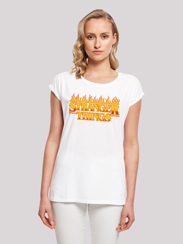 T-shirt 'Stranger Things Fire Netflix TV Series' F4NT4STIC en blanc : devant