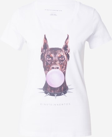 balta EINSTEIN & NEWTON Marškinėliai 'Bubble Dog': priekis