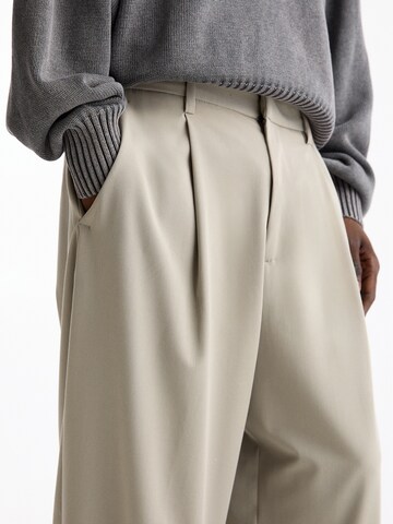 Pull&Bear Wide leg Bandplooibroek in Grijs