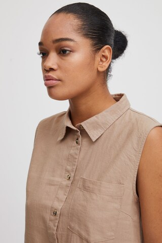 ICHI Bluse 'Lino' in Beige