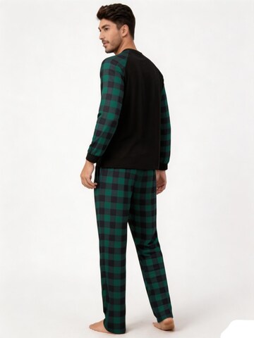 KoJooin Pajamas long 'Herren Pyjama‑Set Zweiteilig Langarm Karo‑Muster Weihnachten Homewear Schlafanzug' in Green