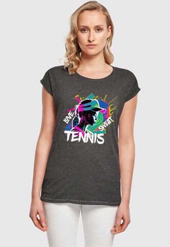 Merchcode Shirt 'Tennis Love, Sweat' in Grijs: voorkant