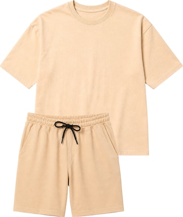 LOUIS LECLER Trainingsanzug 'Ace' in Beige: Vorderseite