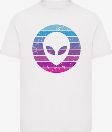 T-Shirt 'Alien Kopf' F4NT4STIC en blanc : devant