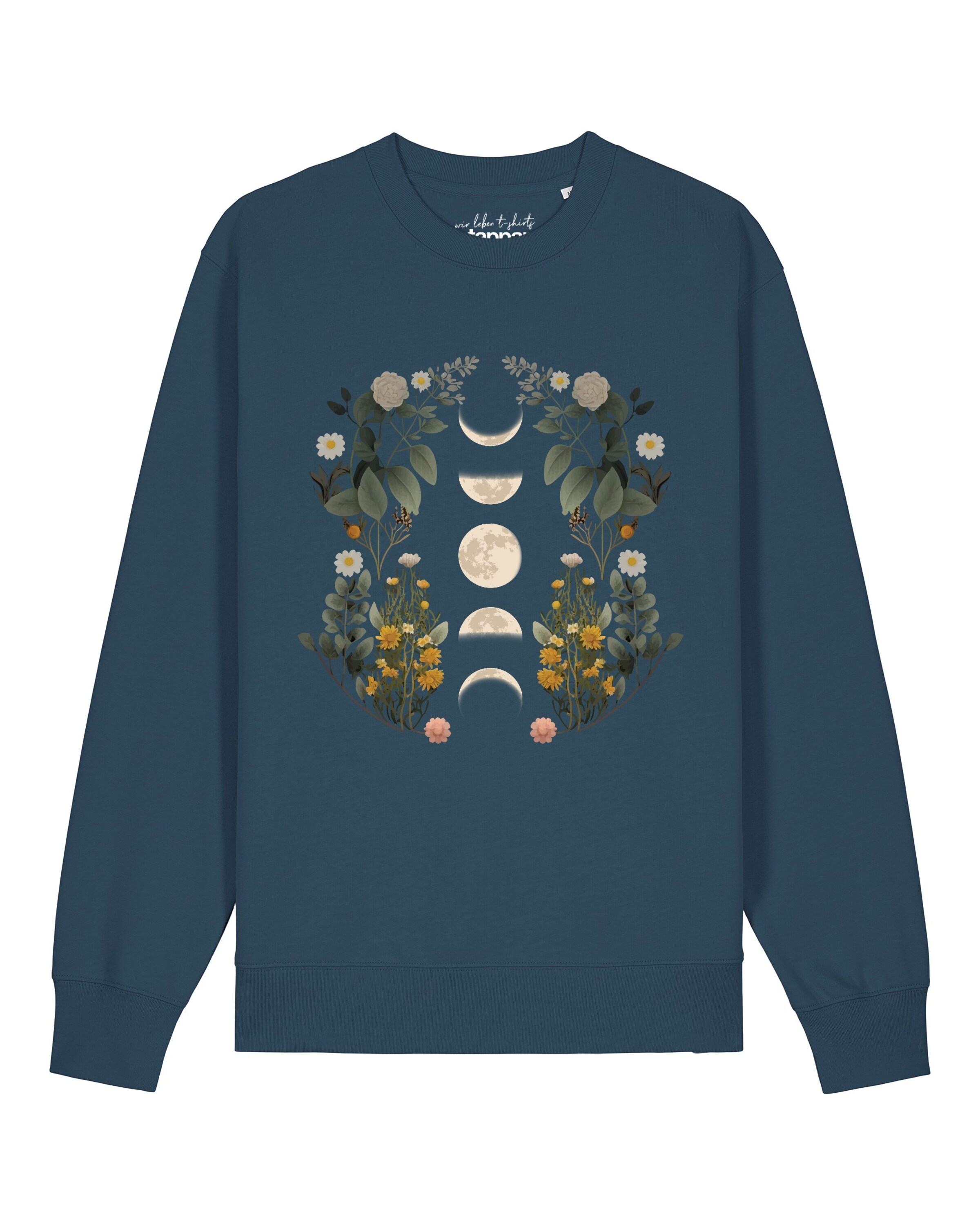 Sweat-shirt 'Moonphases & Flowers' Watapparel en vert : devant