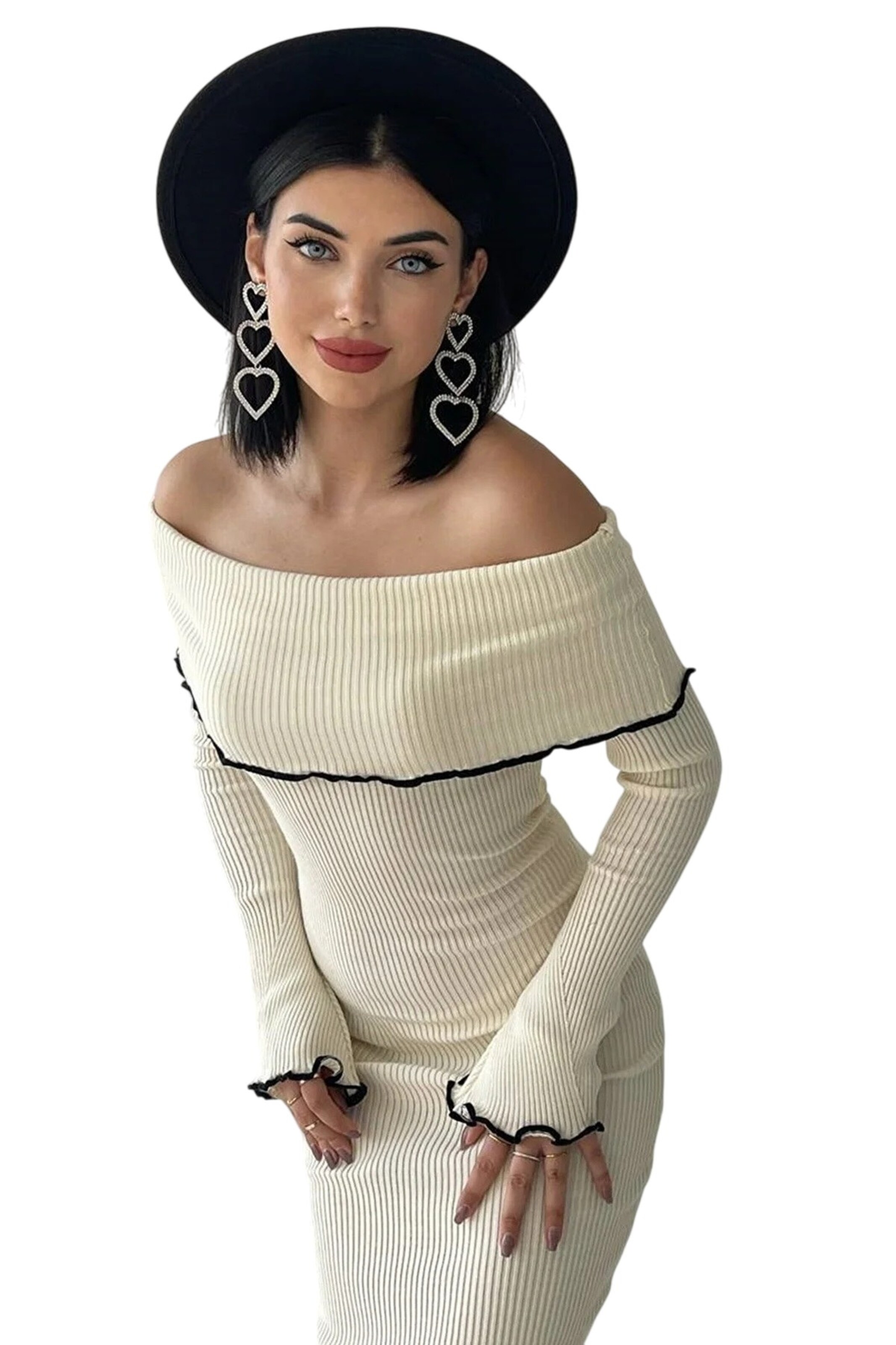 WOMAN VISION Jurk in Beige: voorkant