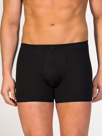 zd ZERO DEFECTS Boxer shorts 'Heracles Soya Fly Front Boxer' in Black: front