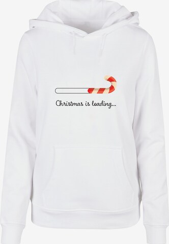 Merchcode Sweatshirt 'Christmas Loading' in Wit: voorkant