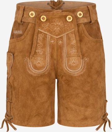 Paulgos Regular Hose 'PAULGOS Kinder Trachten Lederhose Kurz - KK1 - Echtes Leder - Größe 86 - 164' in Braun: Vorderseite