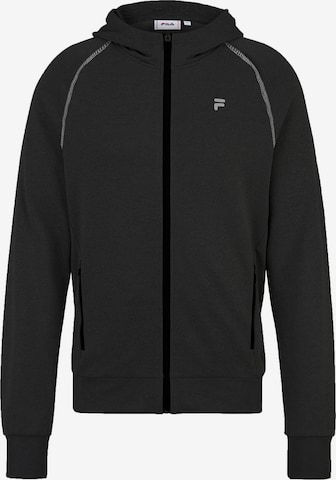 FILA - Sudadera con cremallera deportiva 'LAGE' en negro: frente