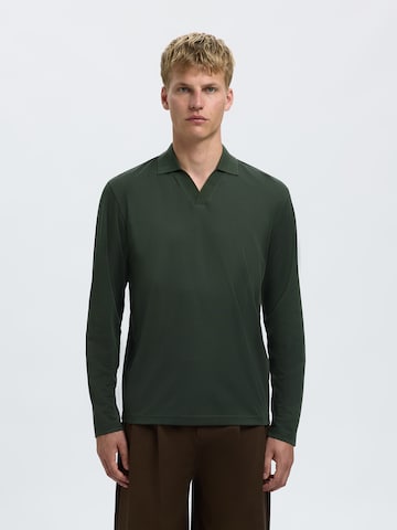 T-Shirt 'SLHFAVE' SELECTED en vert : devant