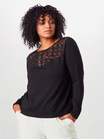 ABOUT YOU Curvy Shirt 'Enola' in Zwart: voorkant