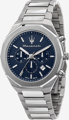 Maserati Analog Watch 'STILE' in Silver: front