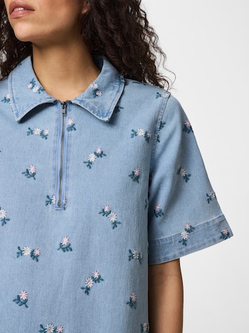 PIECES Blousejurk 'PCFlora' in Blauw