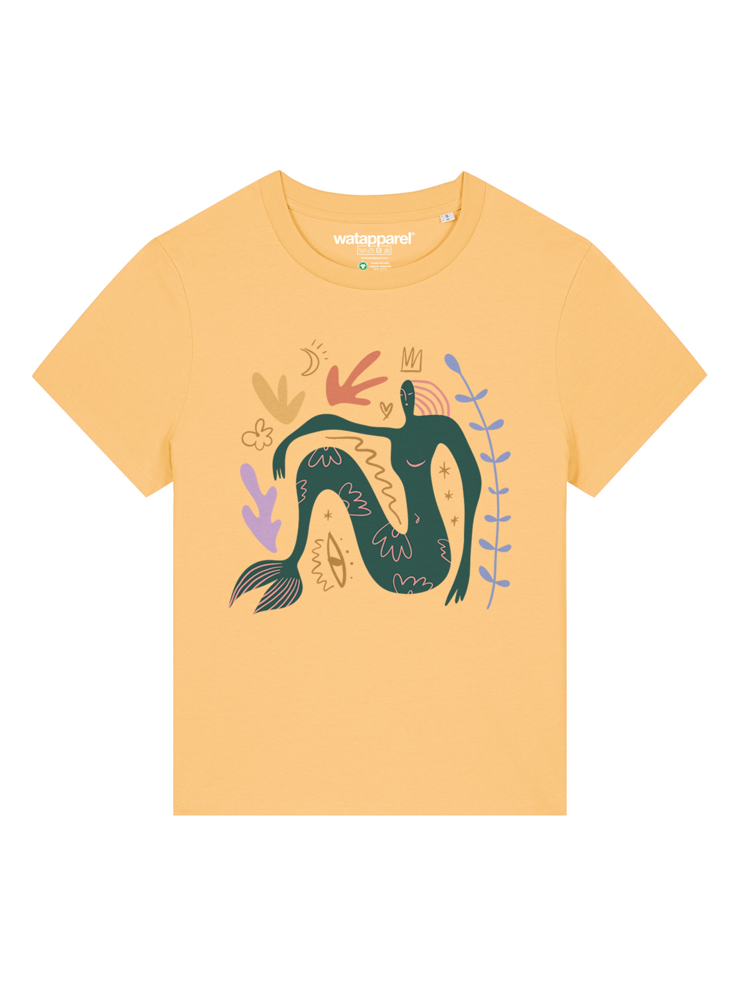 T-shirt 'Love and flex' Watapparel en jaune : devant