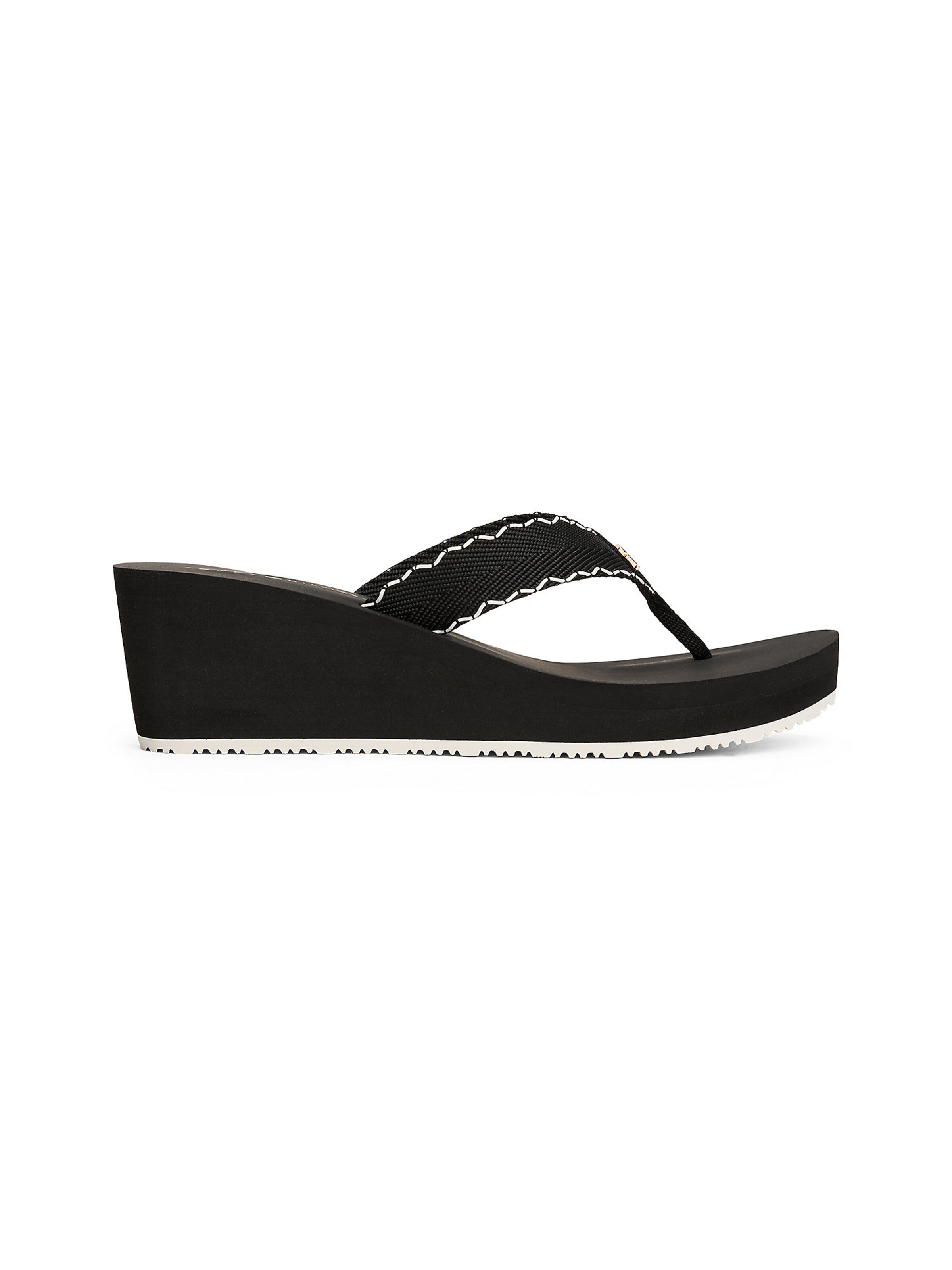 TOMMY HILFIGER Teenslipper in Zwart
