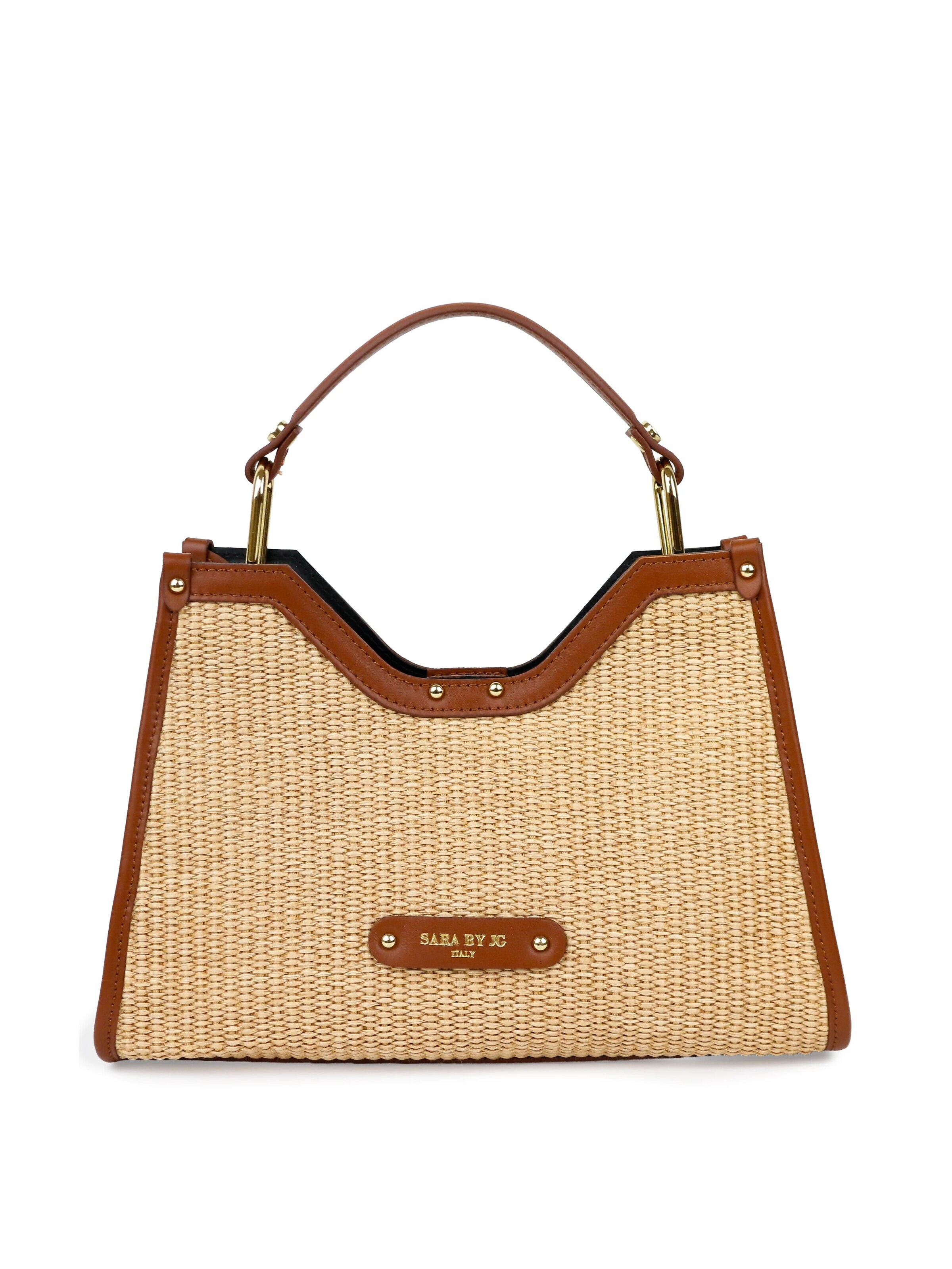SARA BY JG Handtas 'La Selvaggia - MADE IN ITALY' in 33 cm x 23 cm x 11 cm in de kleur Cognac, Productweergave