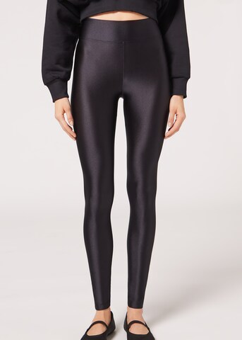CALZEDONIA Skinny Leggings in Black: front