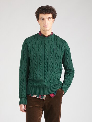 Polo Ralph Lauren Klasický střih Svetr 'DRIVER' – zelená: přední strana