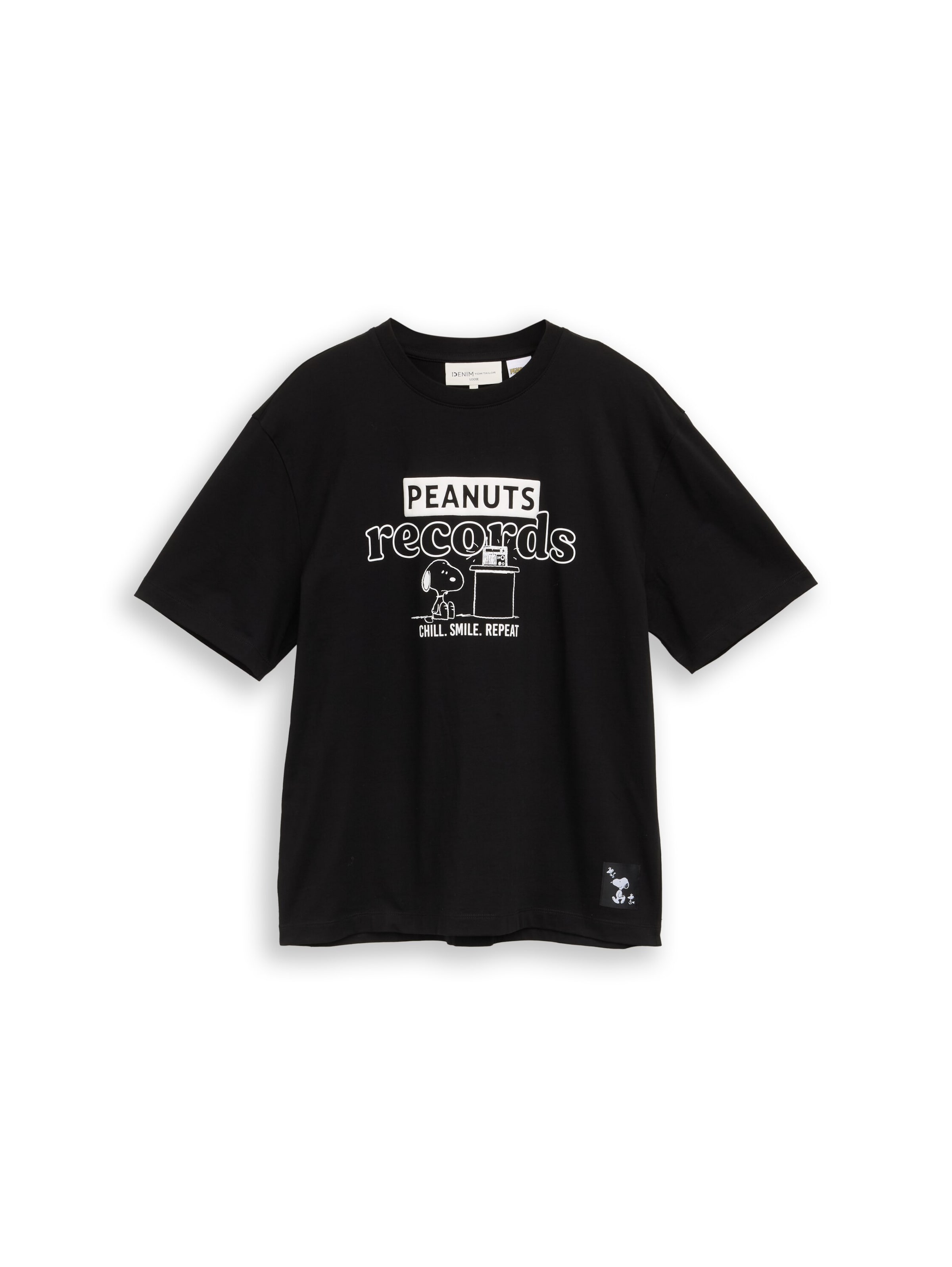 Maglietta 'Peanuts' di TOM TAILOR DENIM in nero: frontale
