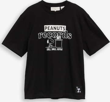 Maglietta 'Peanuts' di TOM TAILOR DENIM in nero: frontale
