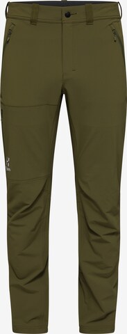 Haglöfs Slim fit Outdoor Pants 'Morän' in Green: front