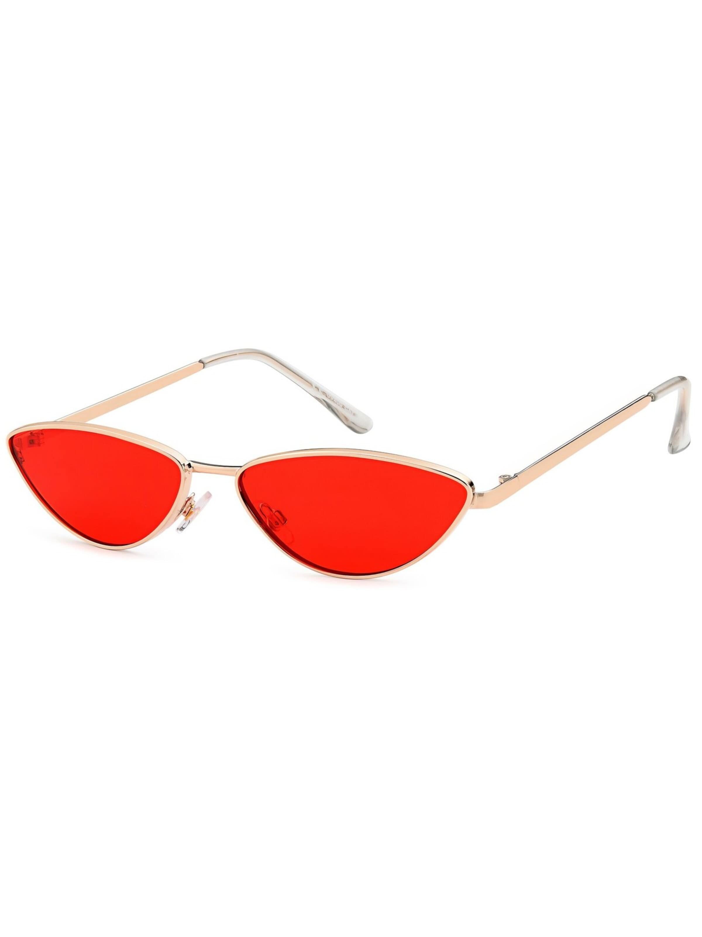 styleBREAKER Sunglasses 'Schmale Cateye Sonnenbrille mit Metallrahmen' in Onesize in Red, Item view