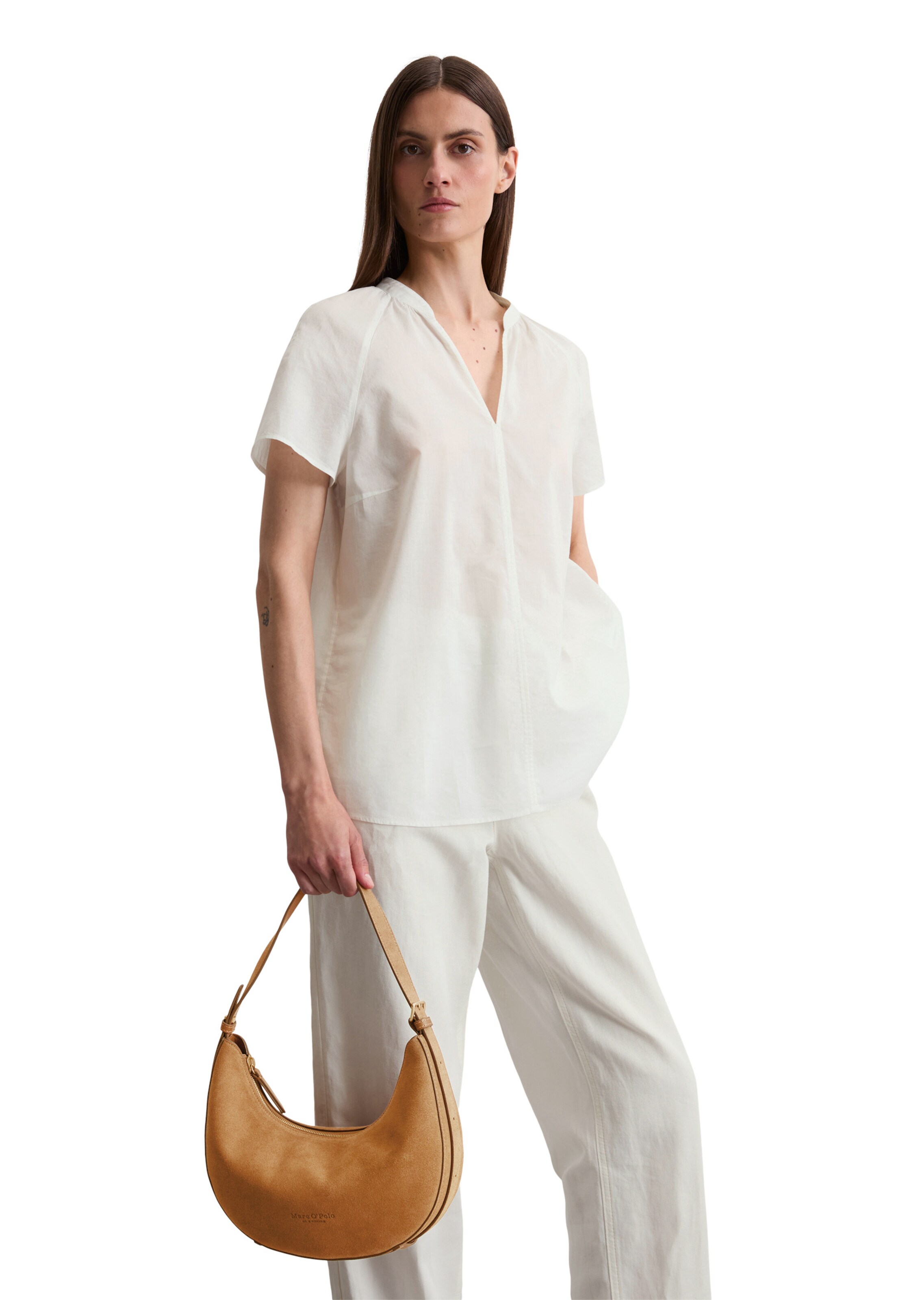 Sac bandoulière Marc O'Polo en marron : devant