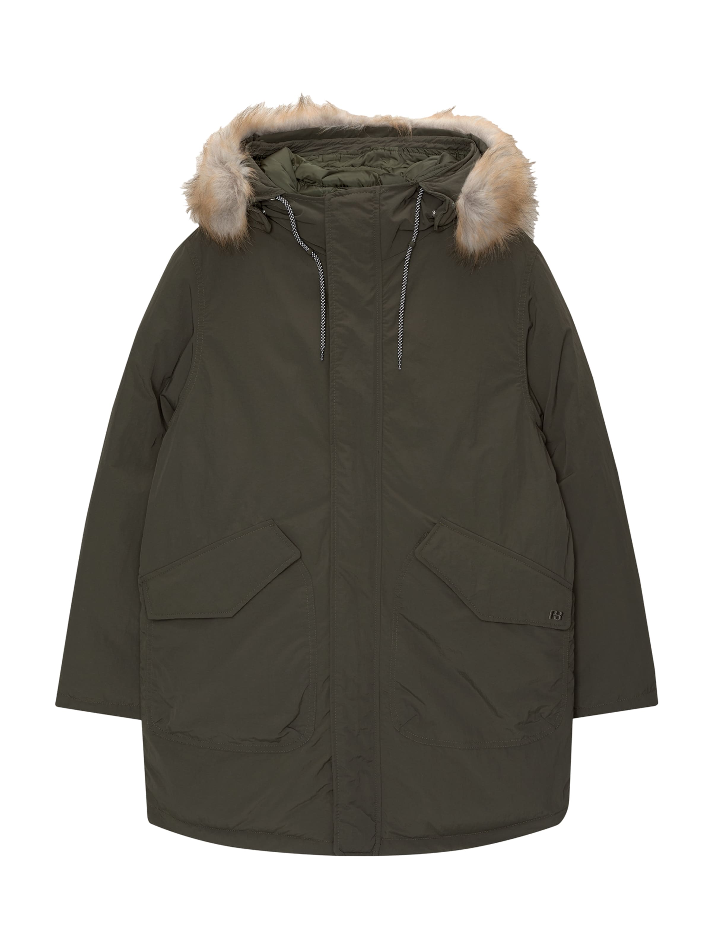 Pull&Bear Winterparka in Groen: voorkant
