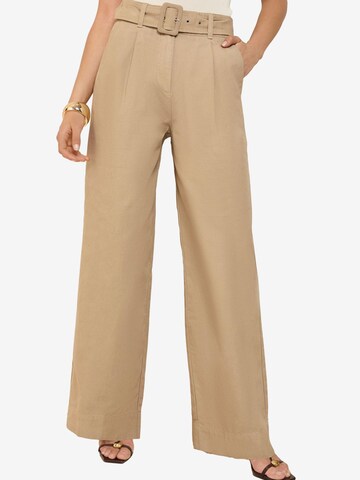 Friends Like These - Pierna ancha Pantalón plisado en beige: frente