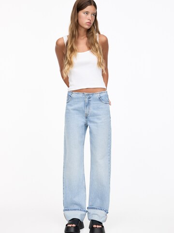 Pull&Bear Wide leg Jeans in Blauw