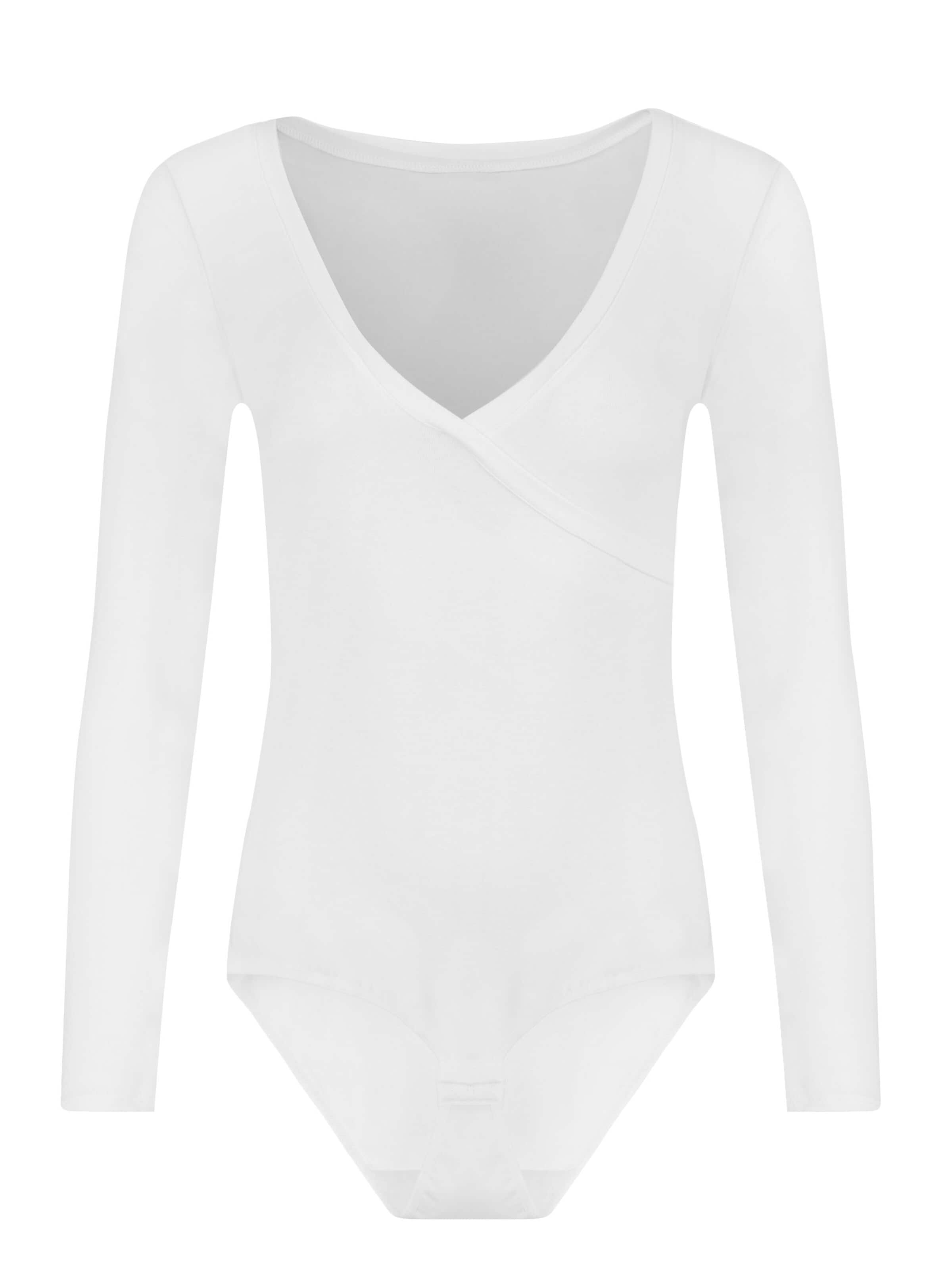 Evoni Blouse Bodysuit in White: front