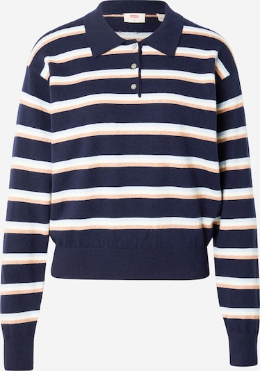 LEVI'S ® Neulepaita 'Super Soft LS Polo' koossa XS värissä laivastonsininen / vaaleansininen / meleerattu oranssi / valkoinen, Tuotenäkymä