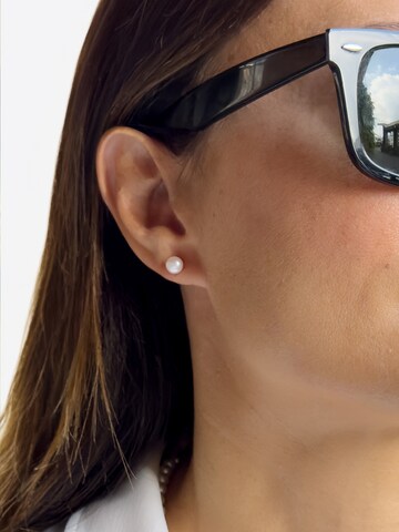 Boucles d'oreilles 'PASSY' Ateliers Saint Germain en blanc