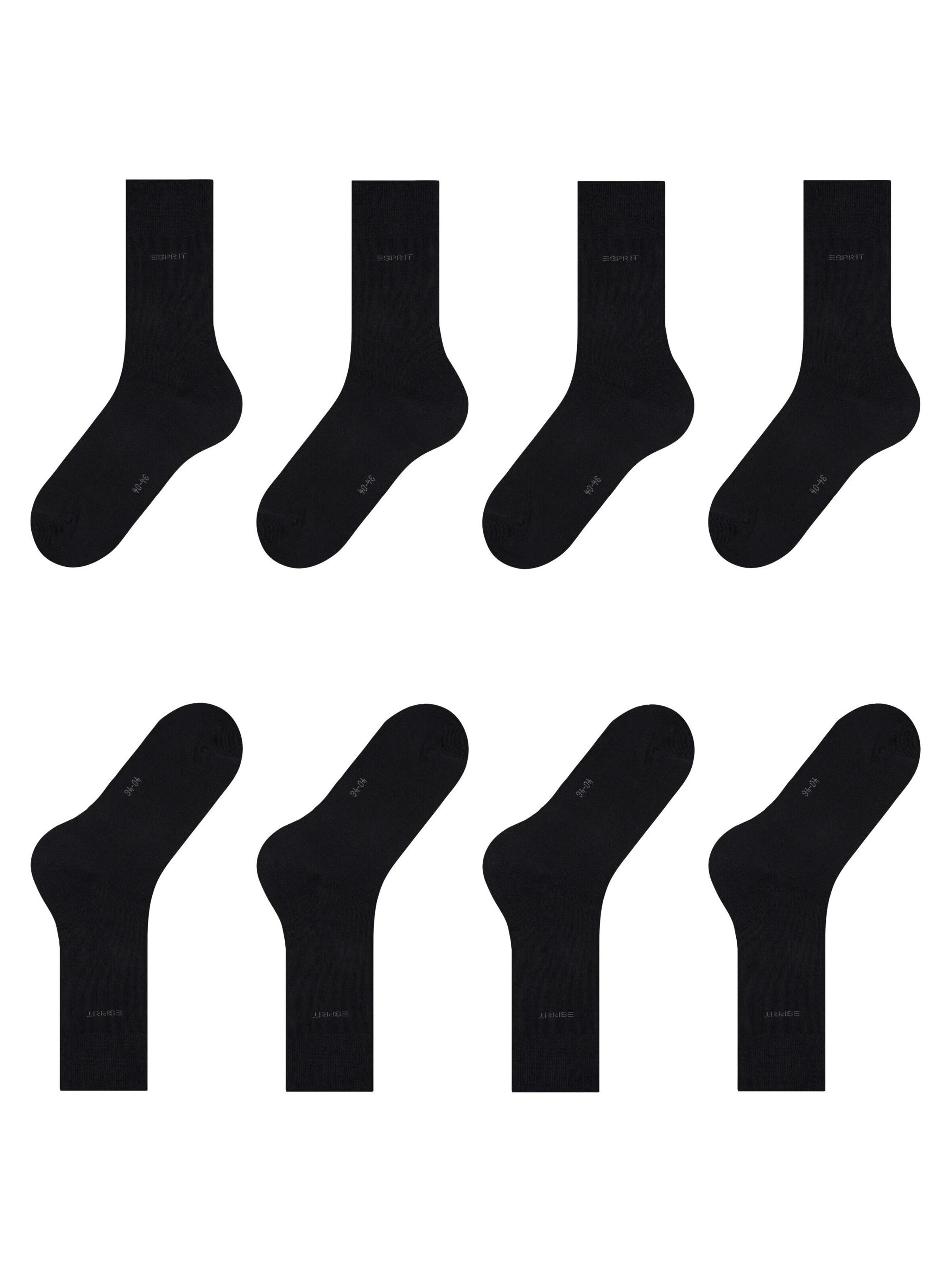 ESPRIT Socken 'Solid 4-Pack'‌‌‌‌‌‌‌‌‌ in Schwarz