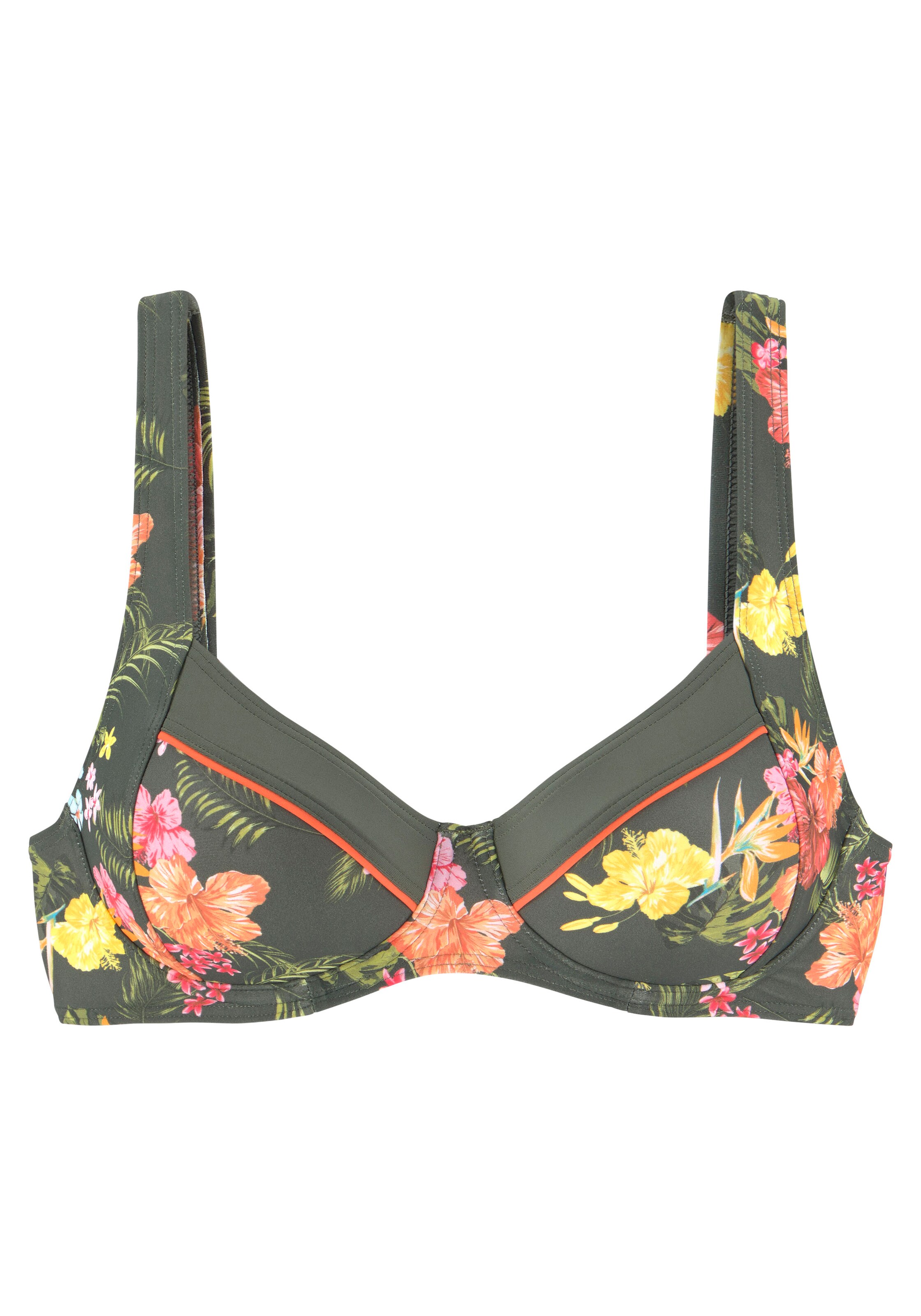 LASCANA T-Shirt Bikinitop 'Tahiti' in Grün: Vorderseite