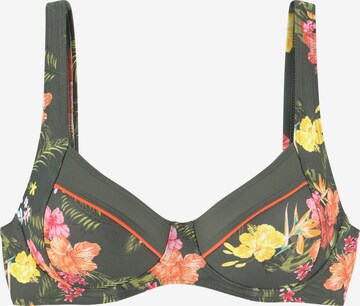 LASCANA Bustier Góra bikini 'Tahiti' w kolorze zielony: przód