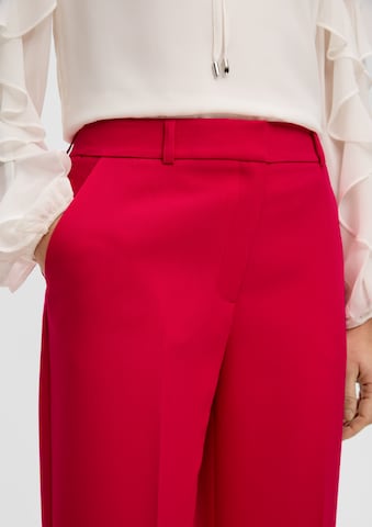 s.Oliver BLACK LABEL Wide leg Trousers with creases in Red
