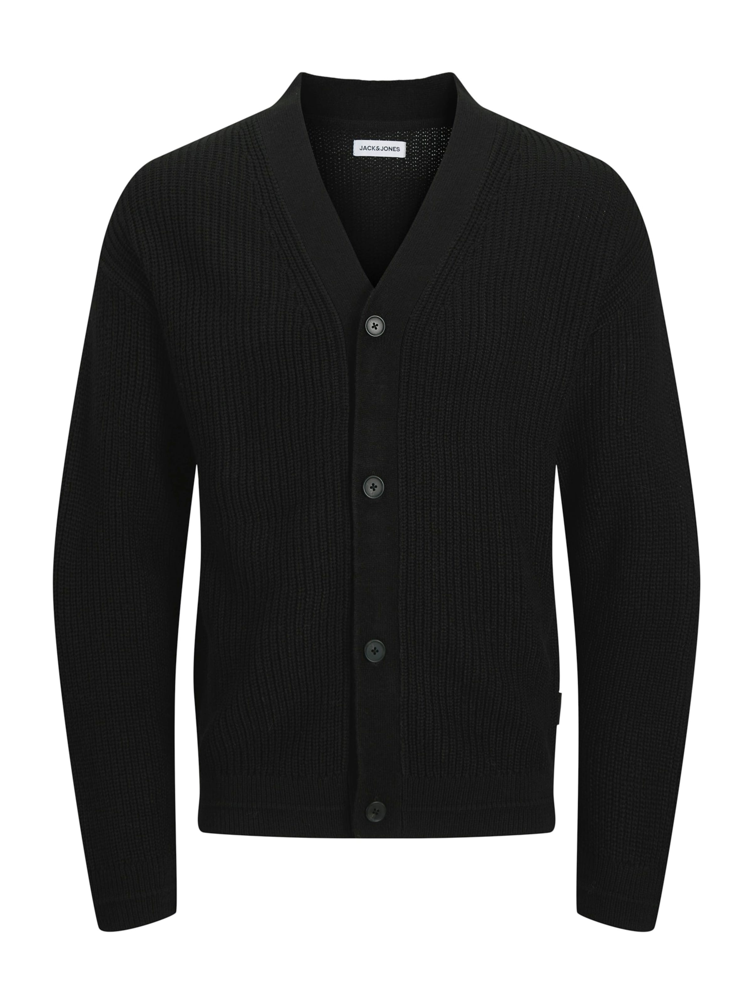 JACK & JONES Cardigan 'CONNOR' i sort: forside