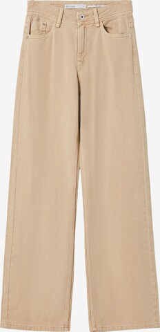 Bershka Wide leg Jeans in Oranje: voorkant