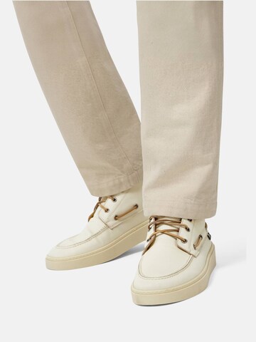 Chaussure de sport à lacets Boggi Milano en beige : devant