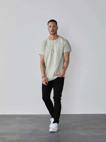 DAN FOX APPAREL Regular fit Тениска 'Luke' в бежово