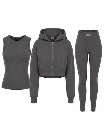 Mowi Fit Tracksuit 'Hoodie Legging Set' in Grey: front