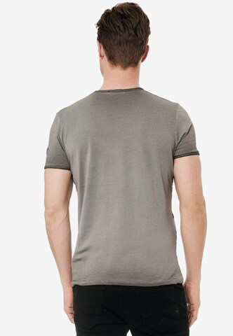 Rusty Neal T-Shirt mit modernem Front & Back Print 'American Eagle' in Grau