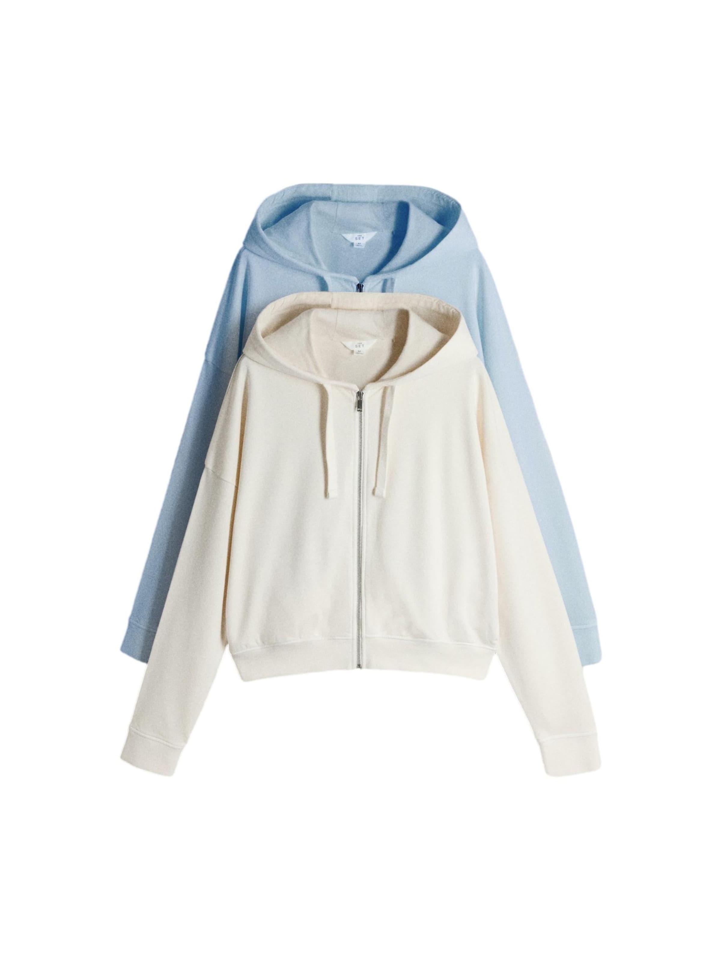 The Set Sweatshirt i XS i kräm / himmelsblå, Produktvy