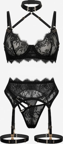 Orchibelle Classic Underwear Sets 'Elodie' in Black: front