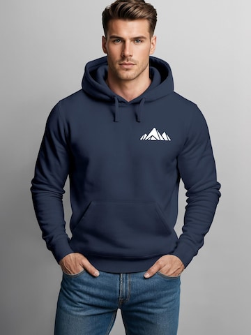 Neverless Sweatshirt 'Berg Polygon' in Blue